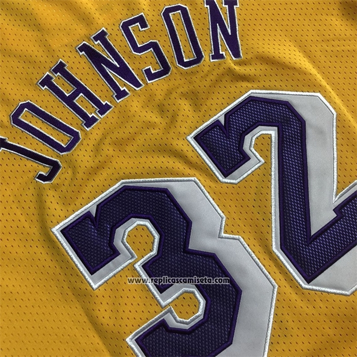 Camiseta Manga Corta Los Angeles Lakers Magic Johnson #32 Amarillo